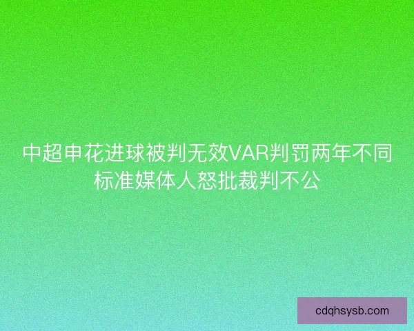 中超申花进球被判无效VAR判罚两年不同标准媒体人怒批裁判不公