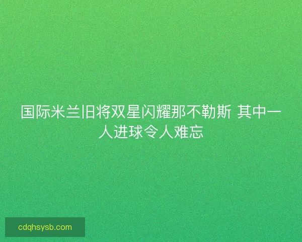国际米兰旧将双星闪耀那不勒斯 其中一人进球令人难忘